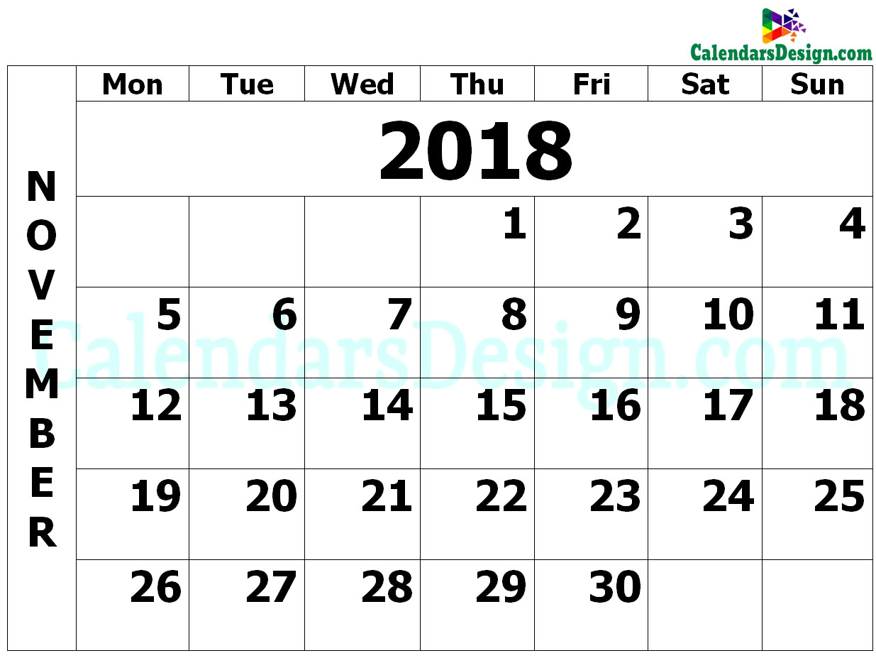 November 2018 Calendar PDF