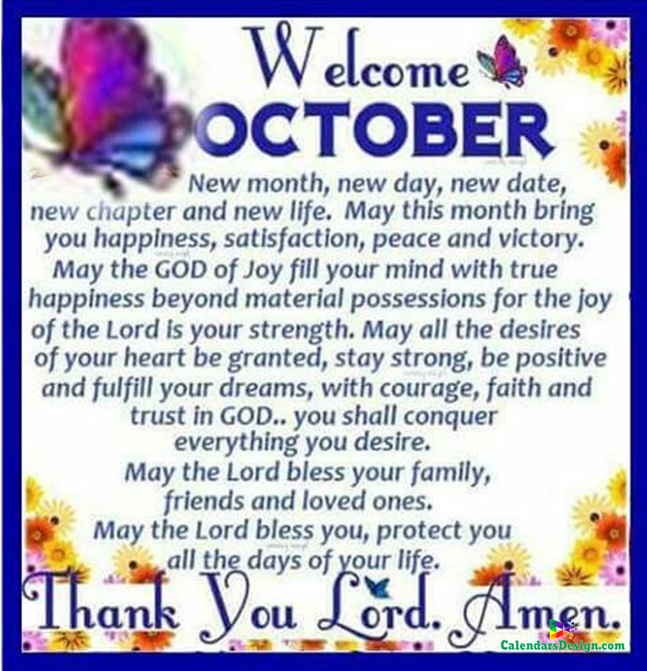 Welcome October Sayings