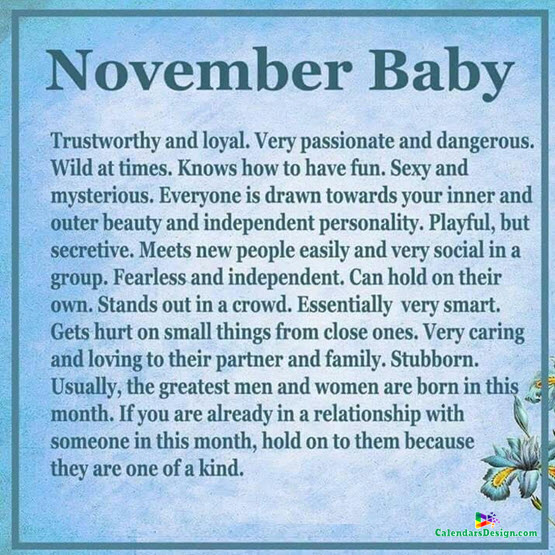 Born in November Month Sayings