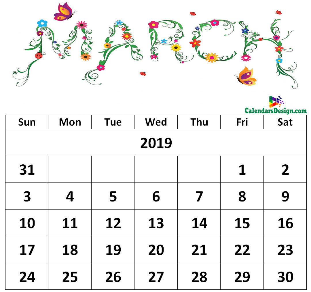 March 2019 Calendar Tumblr