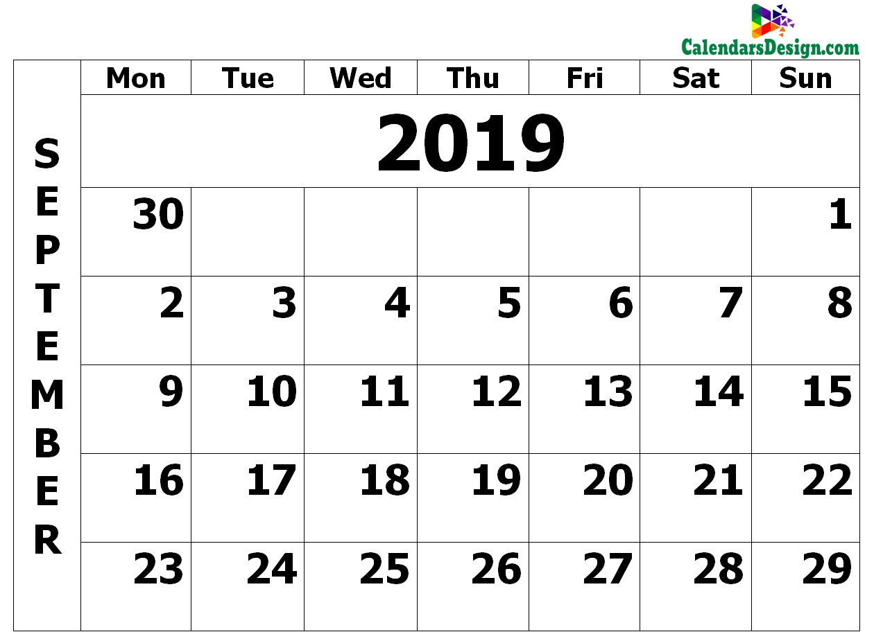 September 2019 Calendar PDF