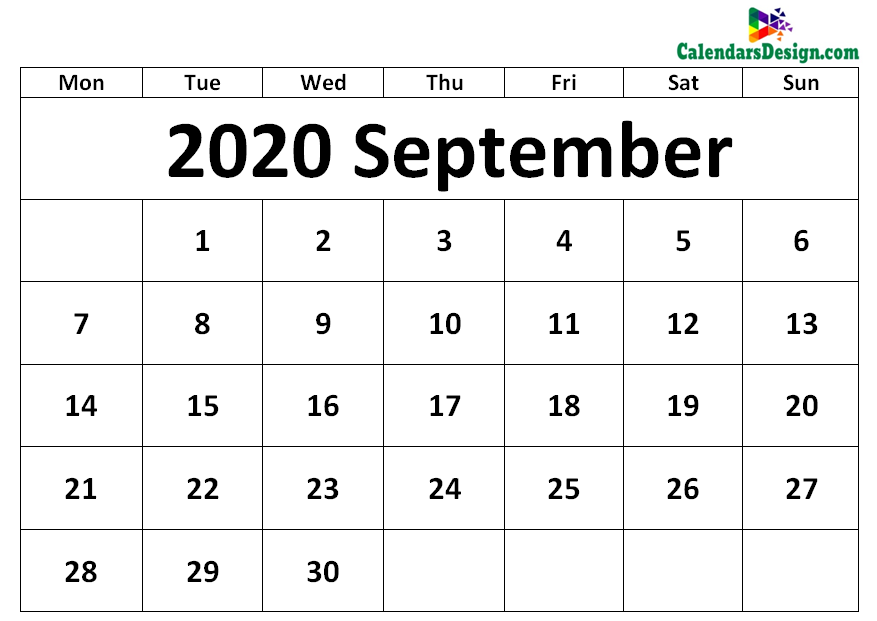 September 2020 Calendar Template