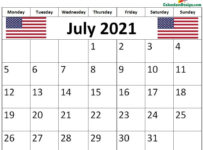 July 2021 USA Calendar