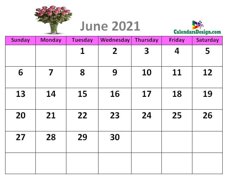 June 2021 calendar designs