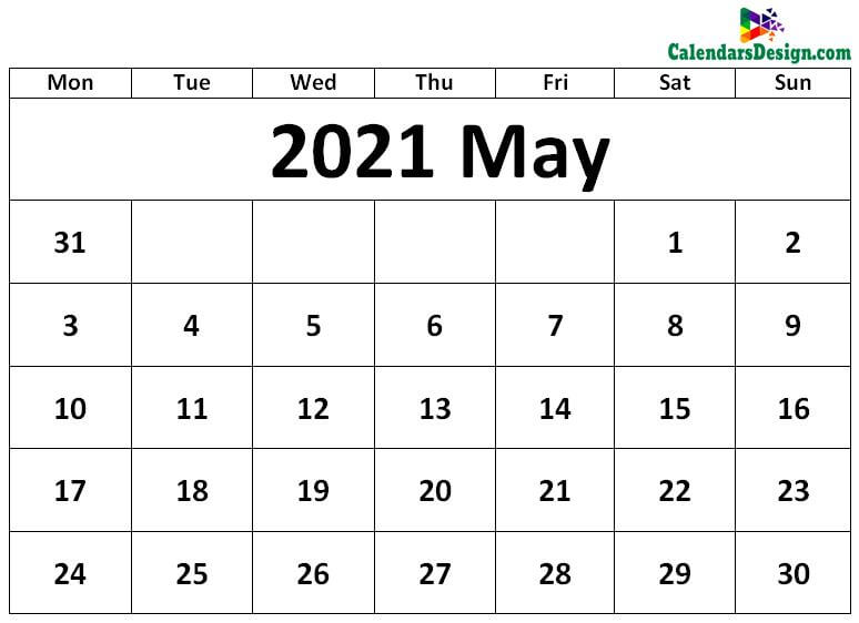 May 2021 Calendar Template