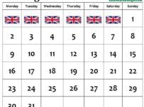 August Calendar 2021 UK