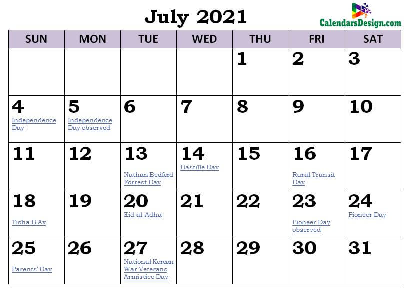 July 2021 Calendar NZ With Holidays