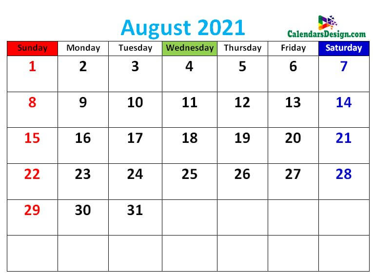 cute August 2021 calendars