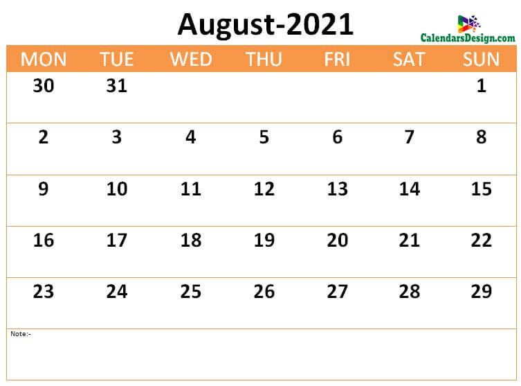 download August 2021 calendar online