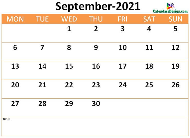 download September 2021 calendar online