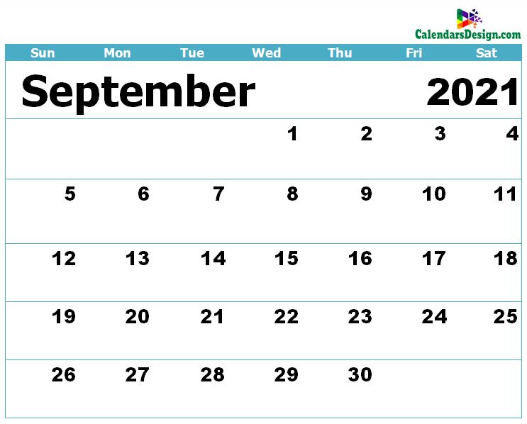 2021 Calendar September Excel Templates