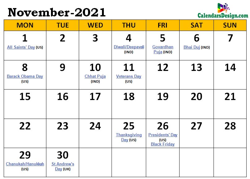 November 2021 Calendar Malaysia with Holidays