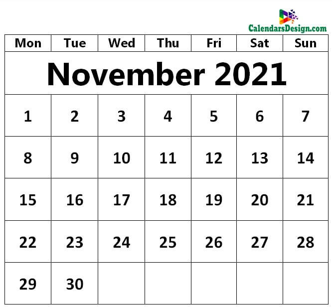 November 2021 Printable Blank Calendar