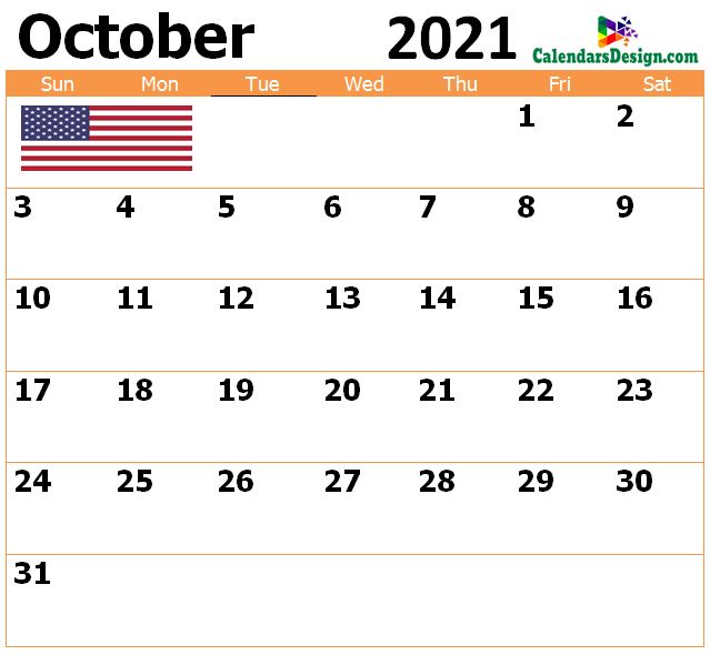 October 2021 Calendar United States