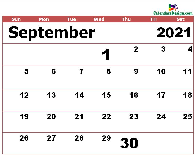 September 2021 excel calendar template