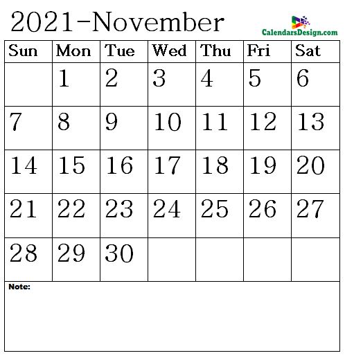 Vertex November Calendar 2021 Printable