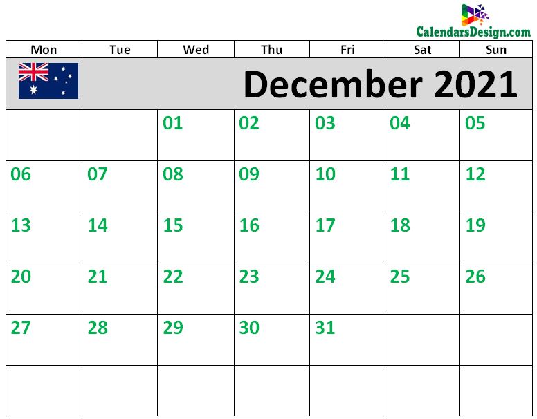 2021 December Calendar NZ