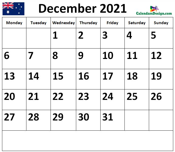 Calendar for December 2021 NZ