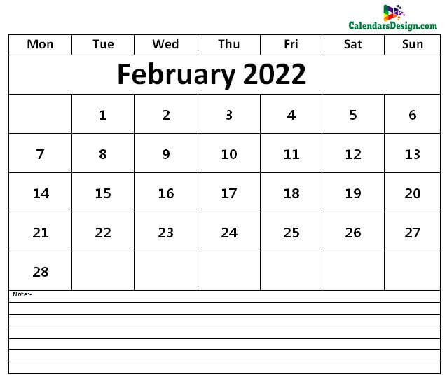 Feb 2022 Calendar