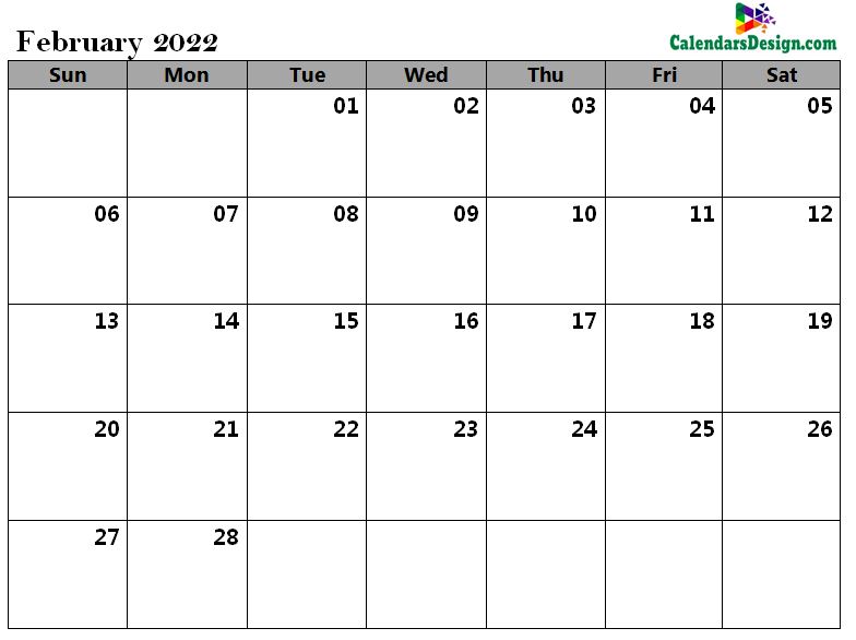 Feb 2022 calendar word doc
