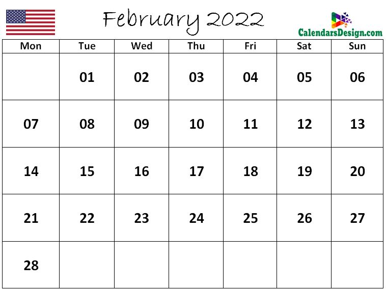 February 2022 Calendar US