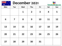 December 2021 Calendar Australia