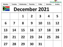 December 2021 South Africa calendar