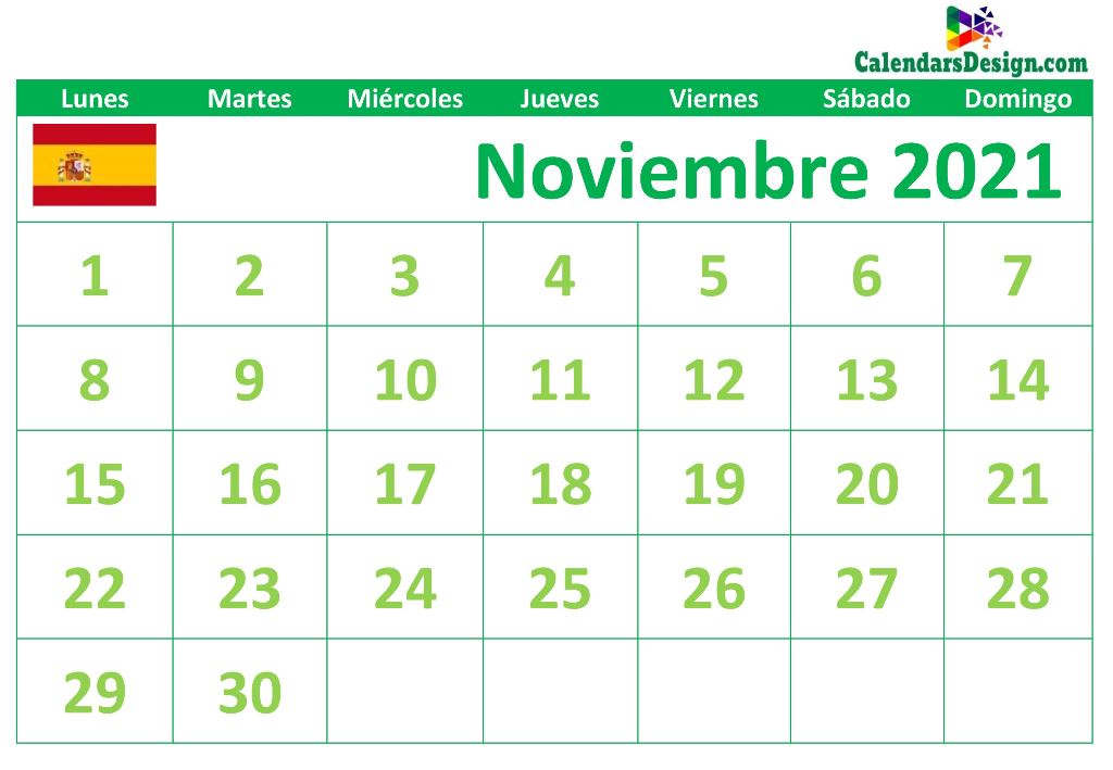 Descargar Calendario Noviembre 2021