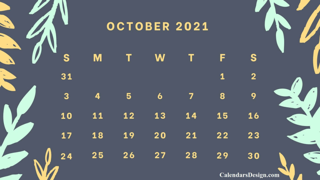 October 2021 Calendar Pink