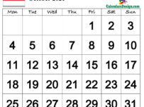 October Calendar 2021 Singapore