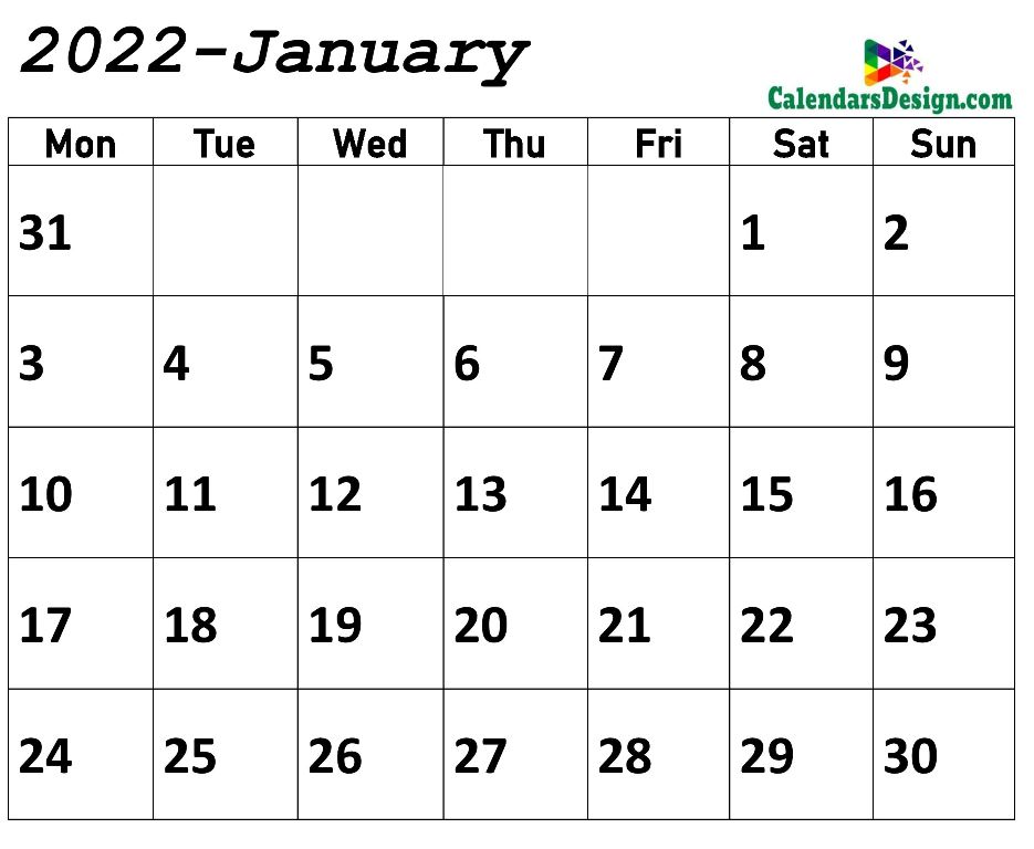 January 2022 Calendar in Page