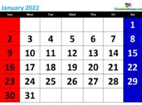 January 2022 calendar designs