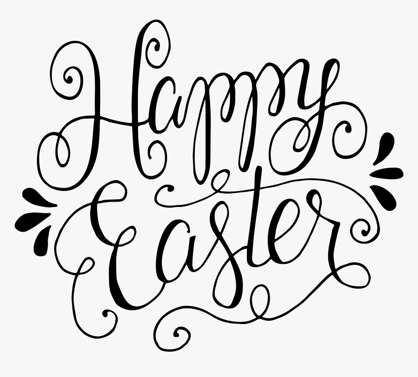 Happy Easter Clipart Black and White