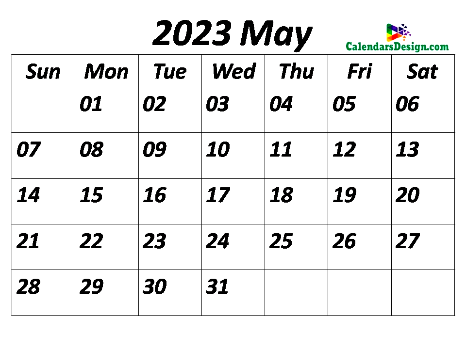 download May 2023 calendar online