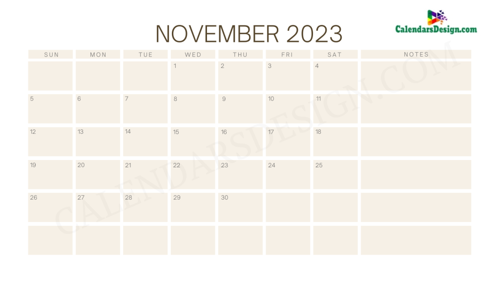 November 2023 Monthly calendar