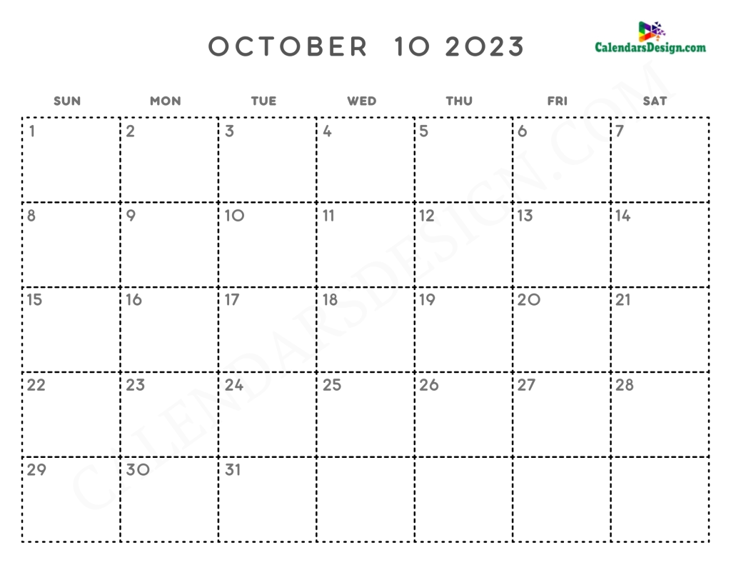 October 2023 calendar img