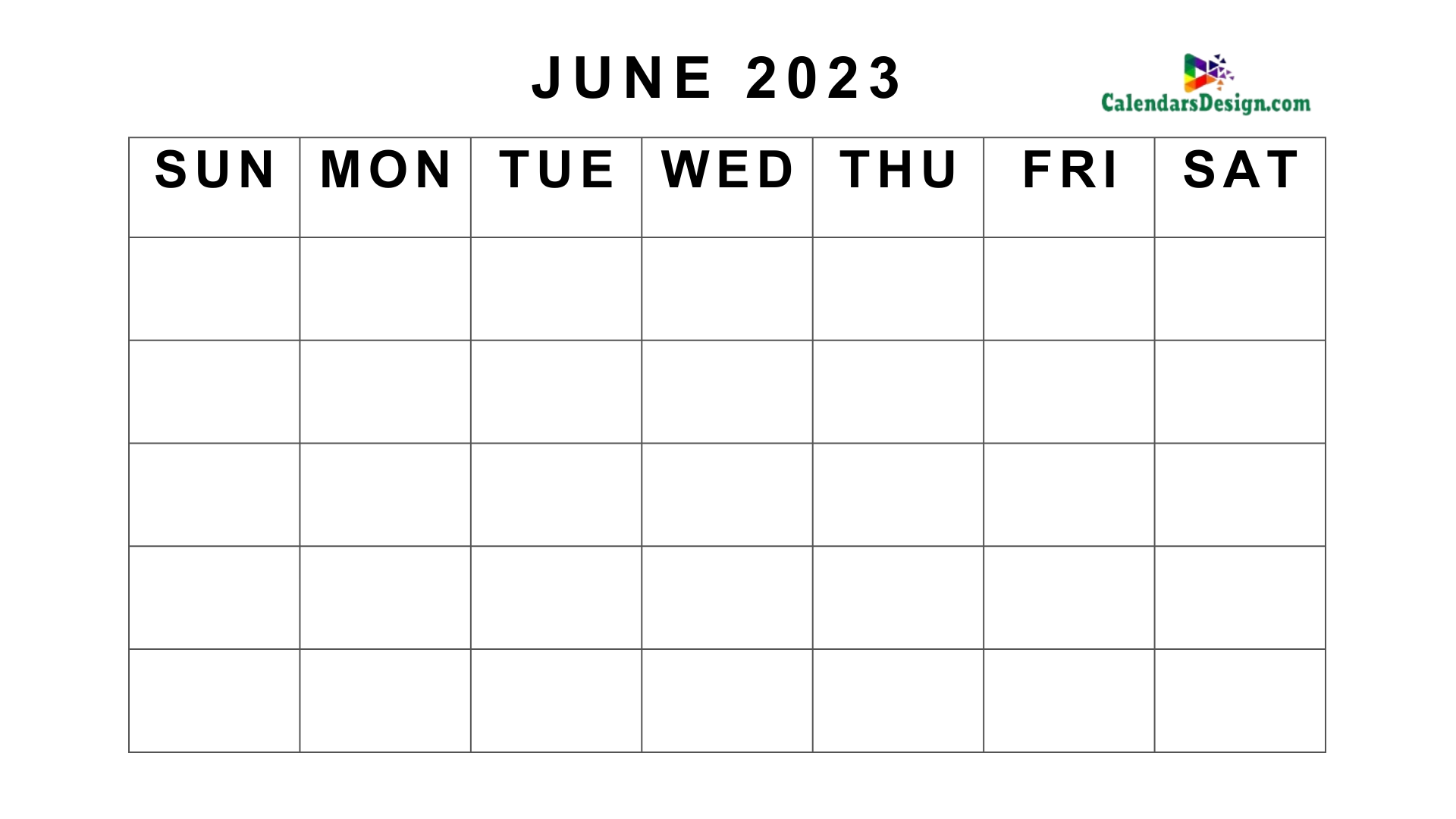 Blank Calendar for June Month