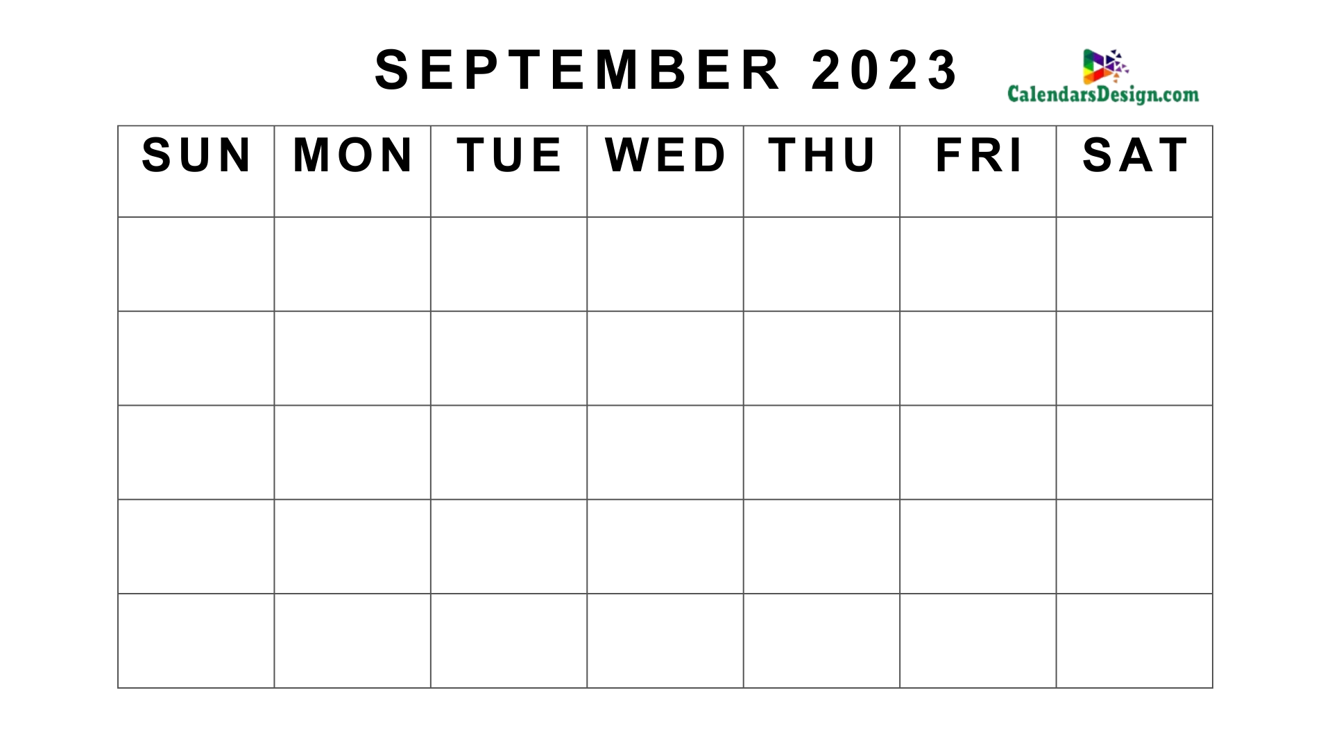 Blank Calendar for September Month