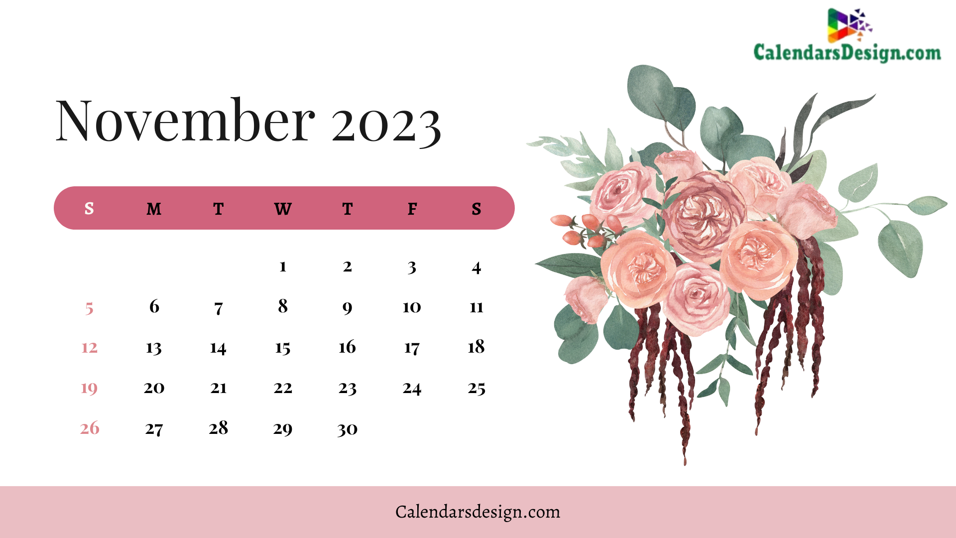 Cute Calendar for November 2023