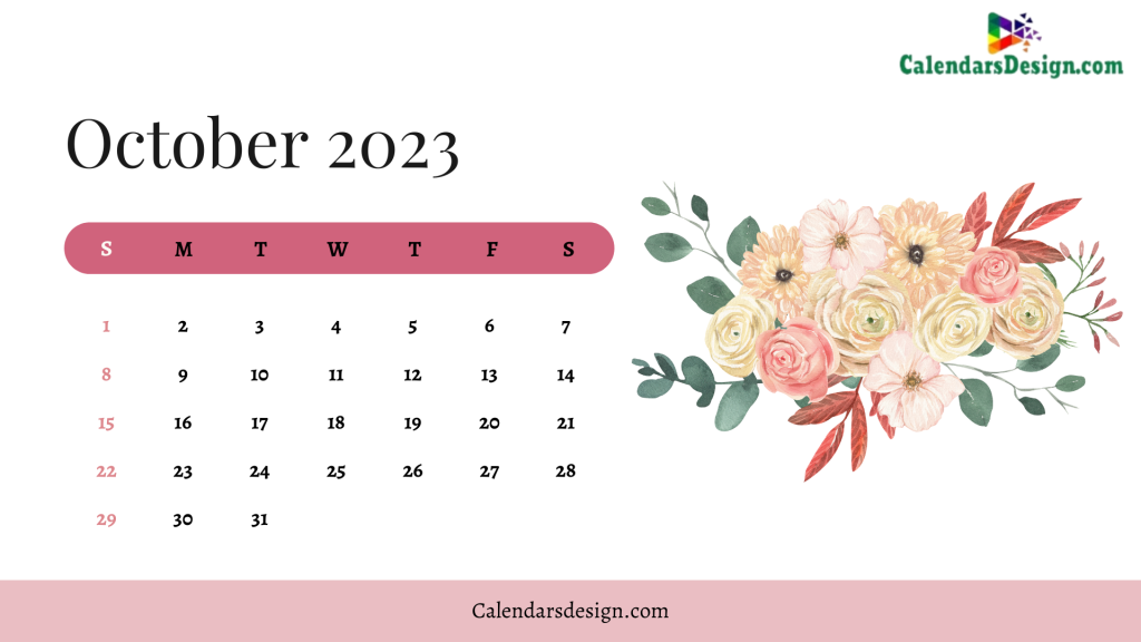 Cute Calendar for October 2023