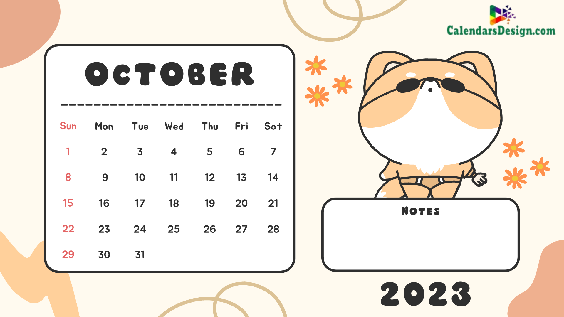 Cute October 2023 Calendars