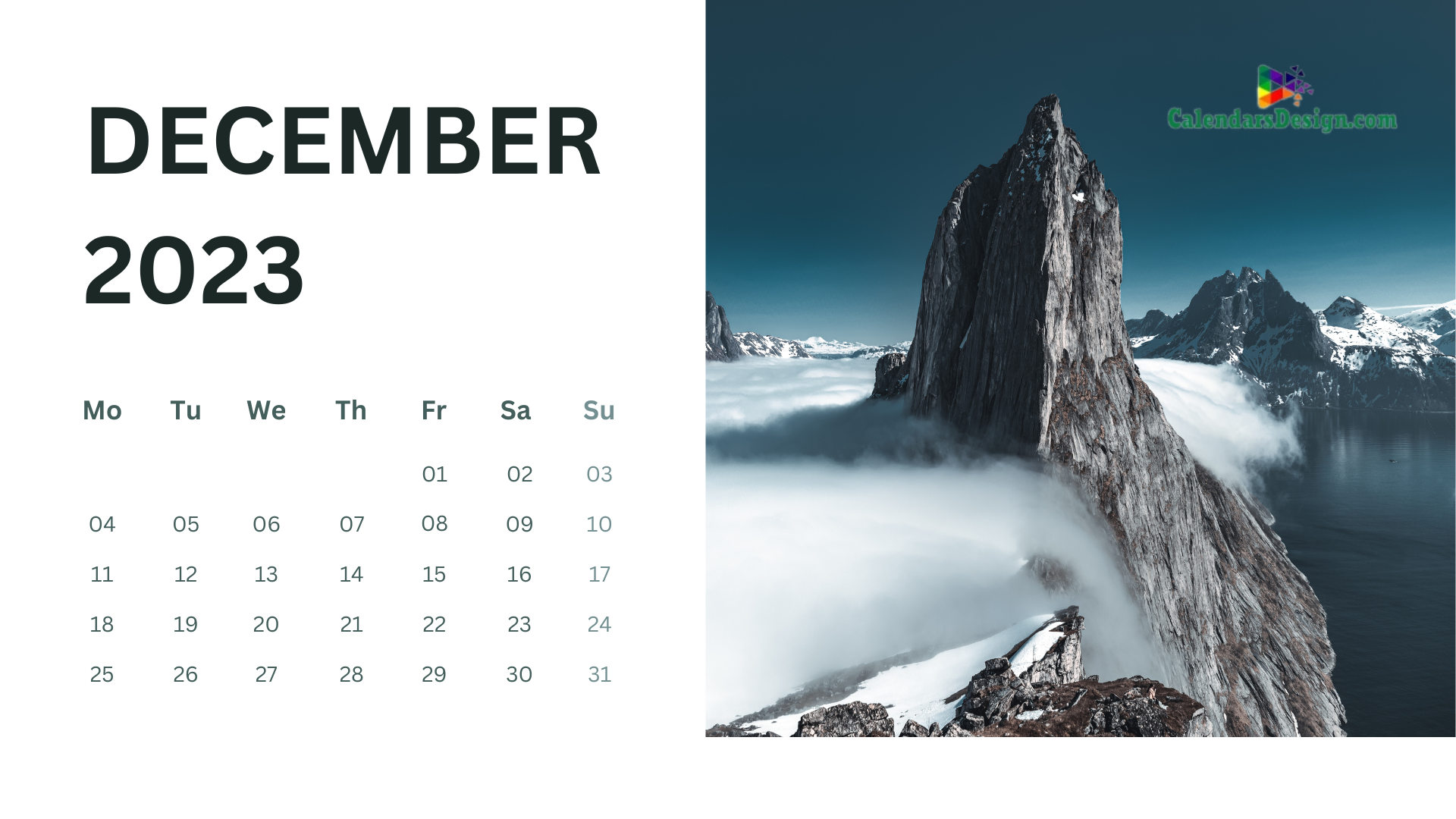 December 2023 pdf calendar