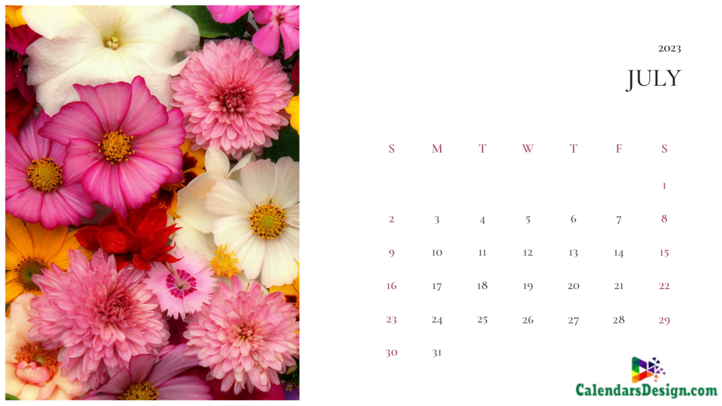 July 2023 Calendar Cute Designs