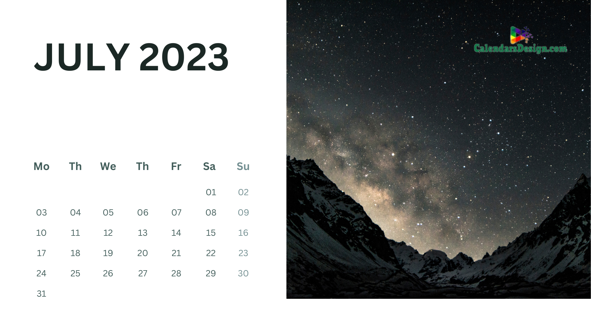 July 2023 pdf calendar