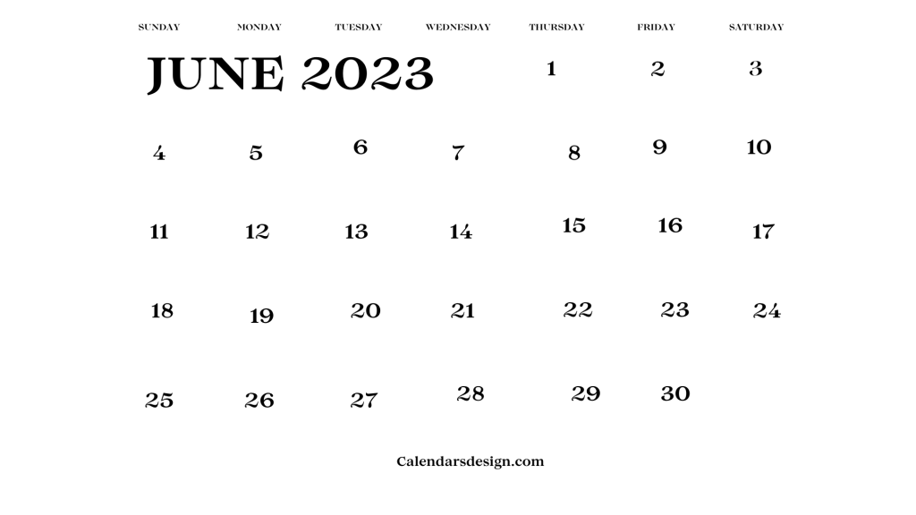 June Calendar 2023 PDF
