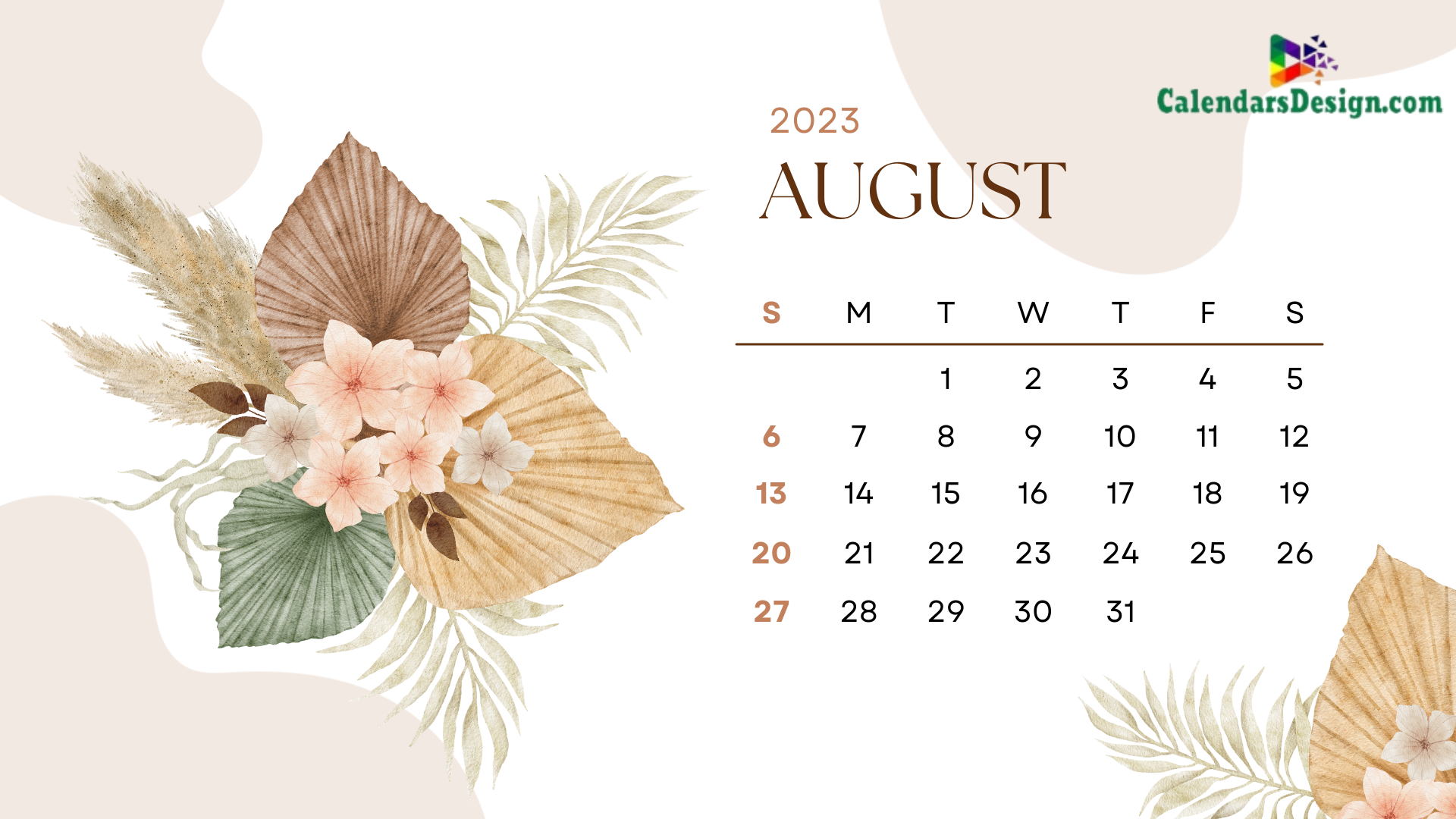 Latest August 2023 Wall Calendar