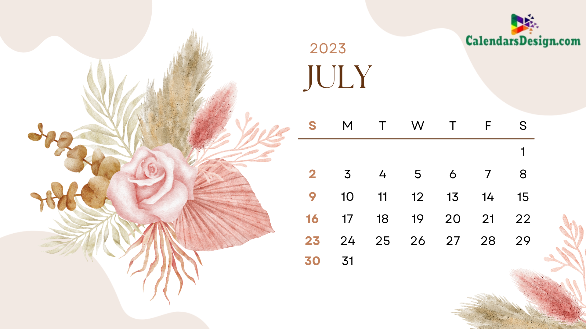 Latest July 2023 Wall Calendar