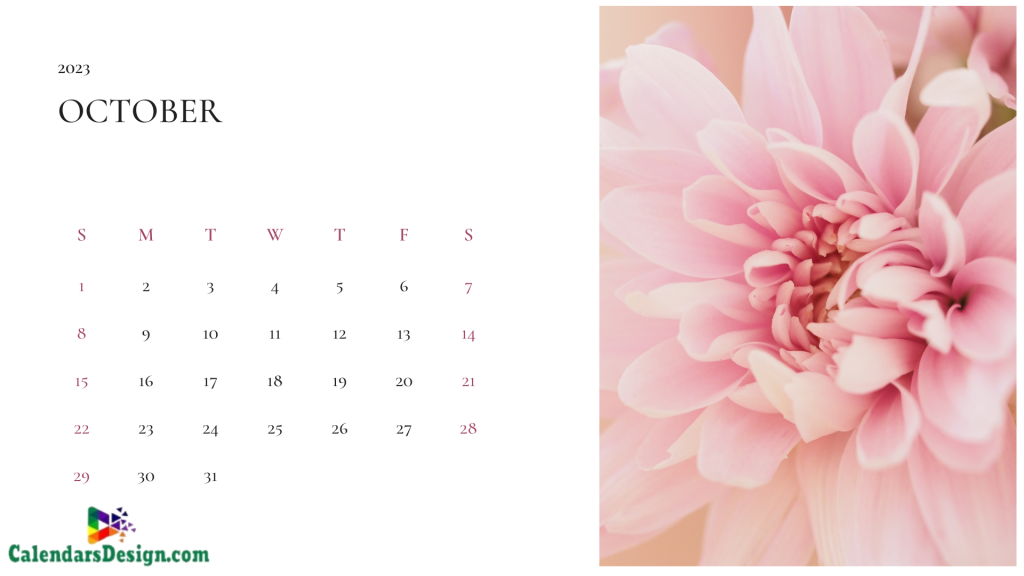 October 2023 Calendar Cute Designs