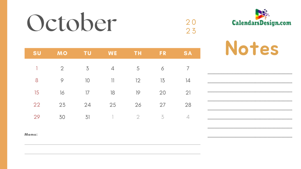 October 2023 Calendar Designs