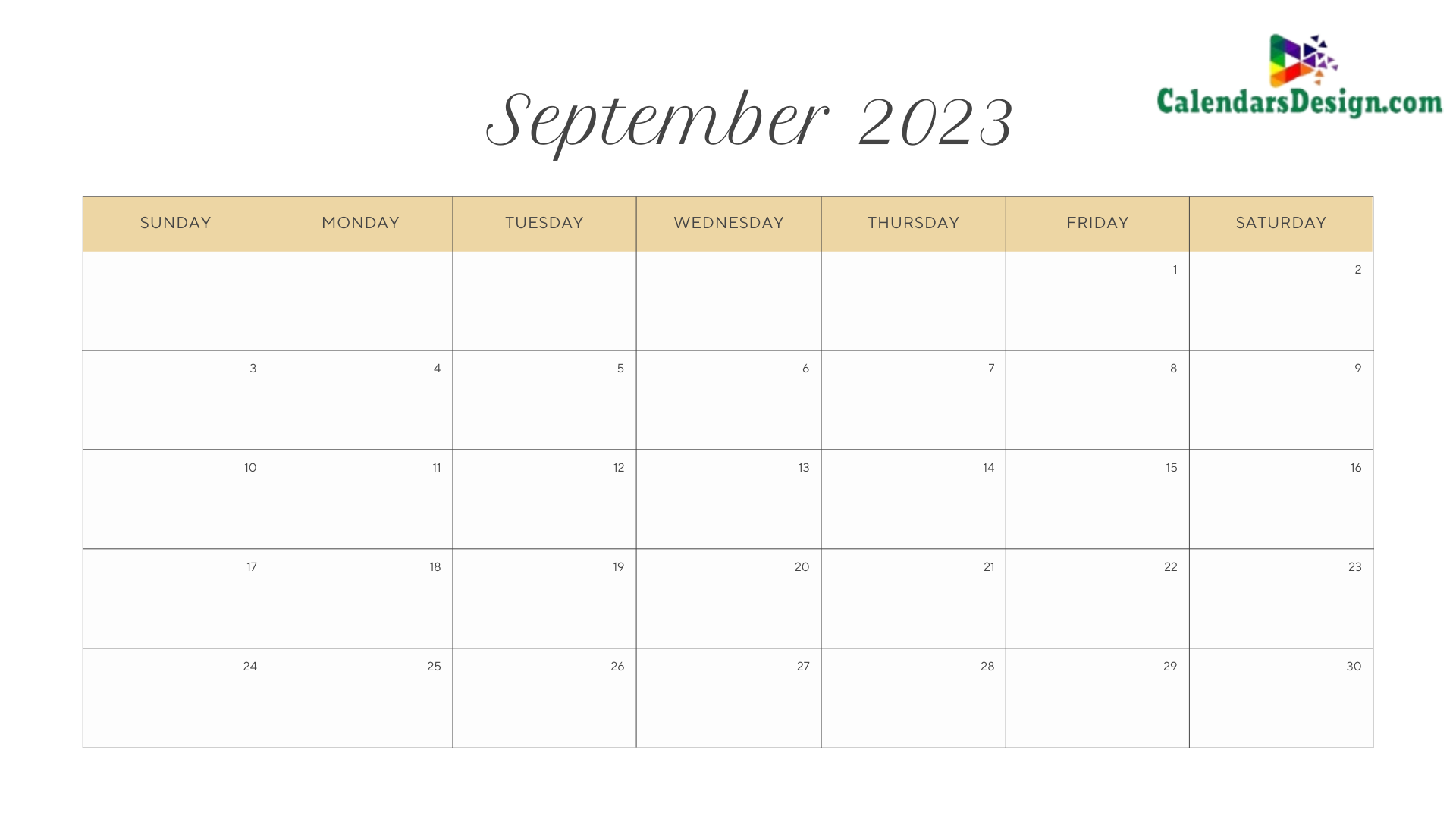September 2023 Calendar Cute